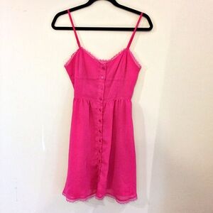 PacSun hot pink button down dress